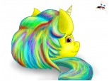 That unicorn puffle has a rainbow hair... (+Jeanette pisica :) )