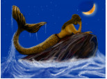 Mermaid sees moon