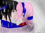 Sakura & Sasuke kiss in the rain