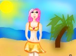 o fata pe plaja
