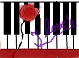 trandafir` roshu pe clape ale unui pian`