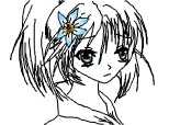 Anime gril-Colaborare cu dawn-pokemon (schita+ochi+floare)  si eu color