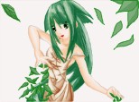 Anime Green Cute Girl
