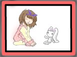 cute girl with a bunnye ^^