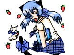 blue strawberry girl blue