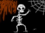 Skeleton funny dance with spider