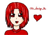 red anime girl