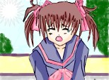 sad anime school girl