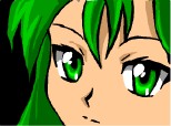 Green anime girl