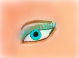 blue and green eye