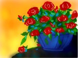 Blue Bowl of Roses