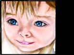 un bebe roz cu ochi albastrii