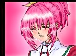 sad anime pink girl