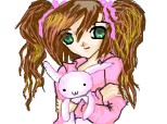 anime cute girl with bunny