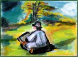 Cezanne pictind in aer liber