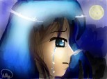 anime sad blue girl