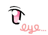 a pink anime eye
