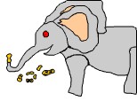 un elefant care mananca alune