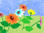 Desen 57973 modificat:Peisaj cu flori