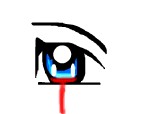 Anime Blue Eye With Bloody Tear