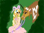 the elf and her unicorn...peisajul nu-mi place