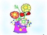 un cosulet cu flori colorate