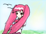 anime school  pink girl