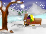 Peisaj de iarna "doi indragostiti pe o banca" petru concrsul  cu peisaje de iarna^_^