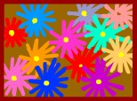 Un tablou plin de flori multicolore