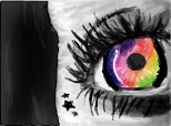 A fentasy eye..rainbow color alb negru