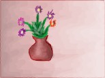 o vaza cu floricele