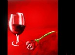 un pahar de vin s-un trandafir