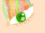 Ochi verde,machiat colorat si cu sclipici
