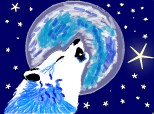 un lup urland in clar de luna