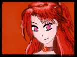 red anime girl
