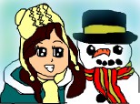 anime girl&snow men