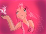 pink anime hero angel