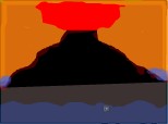 un vulcan care erupe pe o insula