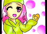 anime girl winter pink
