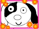 Webkinz Black and White Cheecky Dog - face