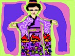 o japoneza cu un kimono colorat