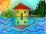 un peisaj:D:D.....cu o casa...care se reflecta in apa:D
