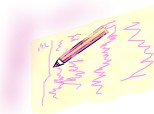 un creion scrie