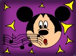 Mickey cantand...