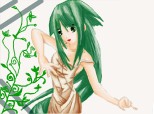 Anime Green Cute Girl