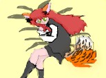 anime fox girl colorata