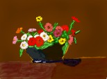 Desen retusat: vaza cu flory