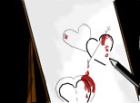 Drawing bloody hearts