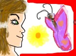 woman ,flower & butterfly