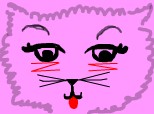 ... a little kitty... with a pink face... in a pink world